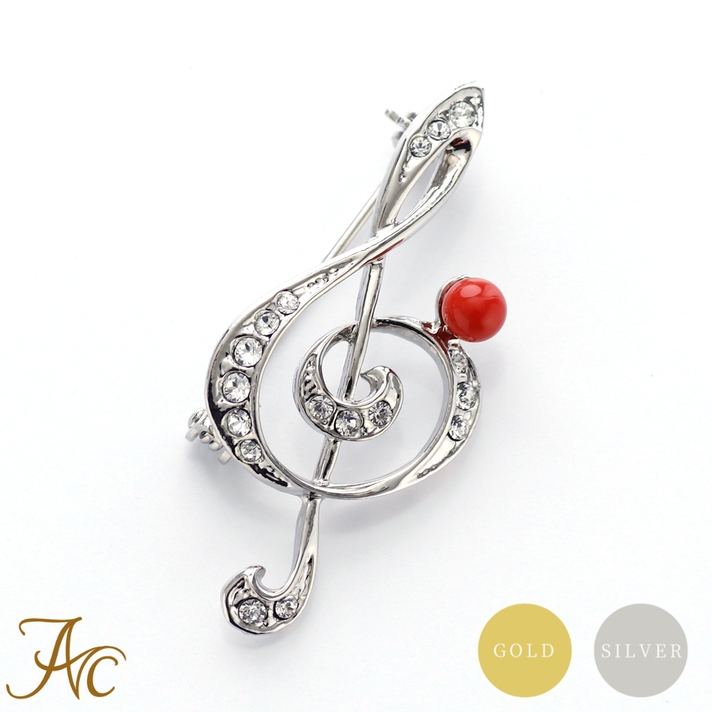 ≪送料無料&1年保証付き≫ 地中海産赤珊瑚5ミリ玉付き ブローチ【ト音