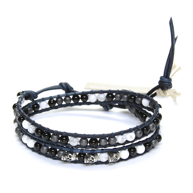 チャンルー CHAN LUU スカル ホワイト ラップブレス 2連 ブレスレット