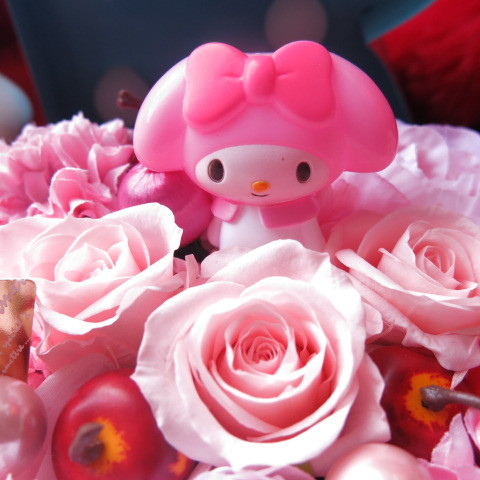 マイメロ入り 花束風 フラワーギフト マイメロディ マスコット入り
