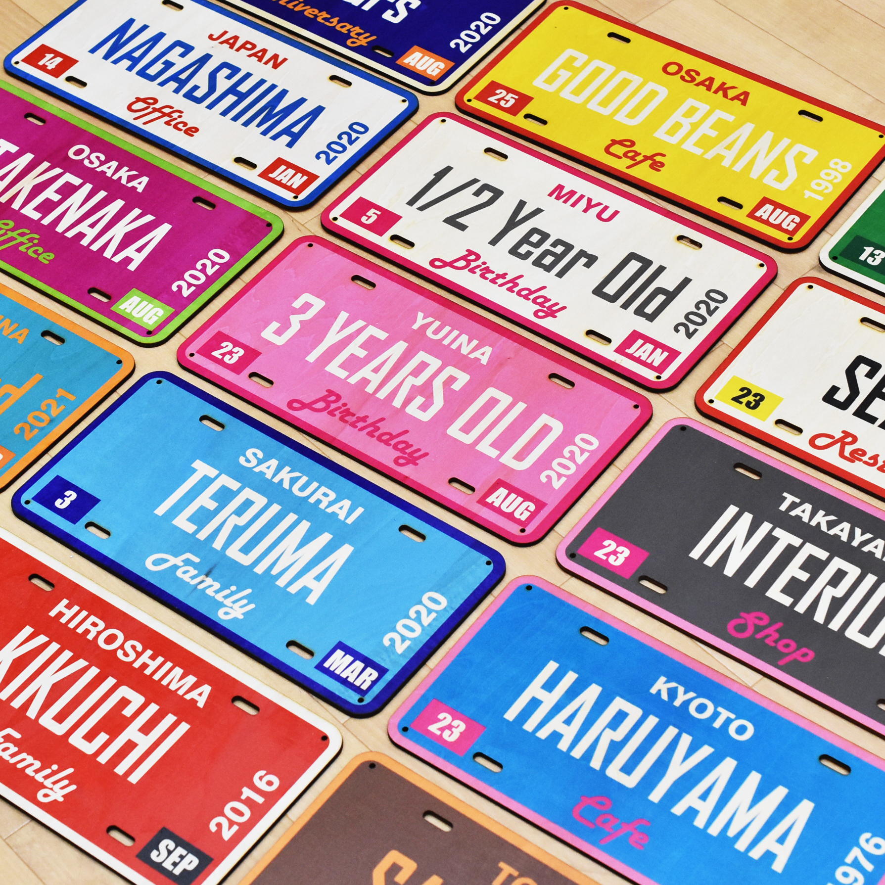 アメリカンナンバープレート オリジナル 名入れ 木製 ナンバープレート