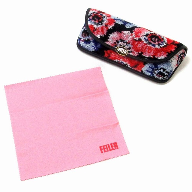 FEILER フェイラー メガネケース レディアネモネ メガネ拭きクロス付き