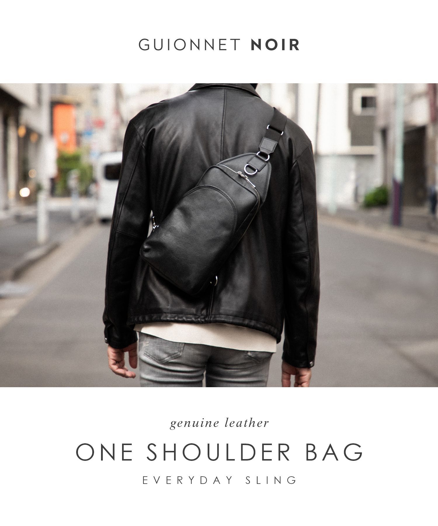 GUIONNET NOIR ボディバッグ ワンショルダーバッグ 本革 ギオネ