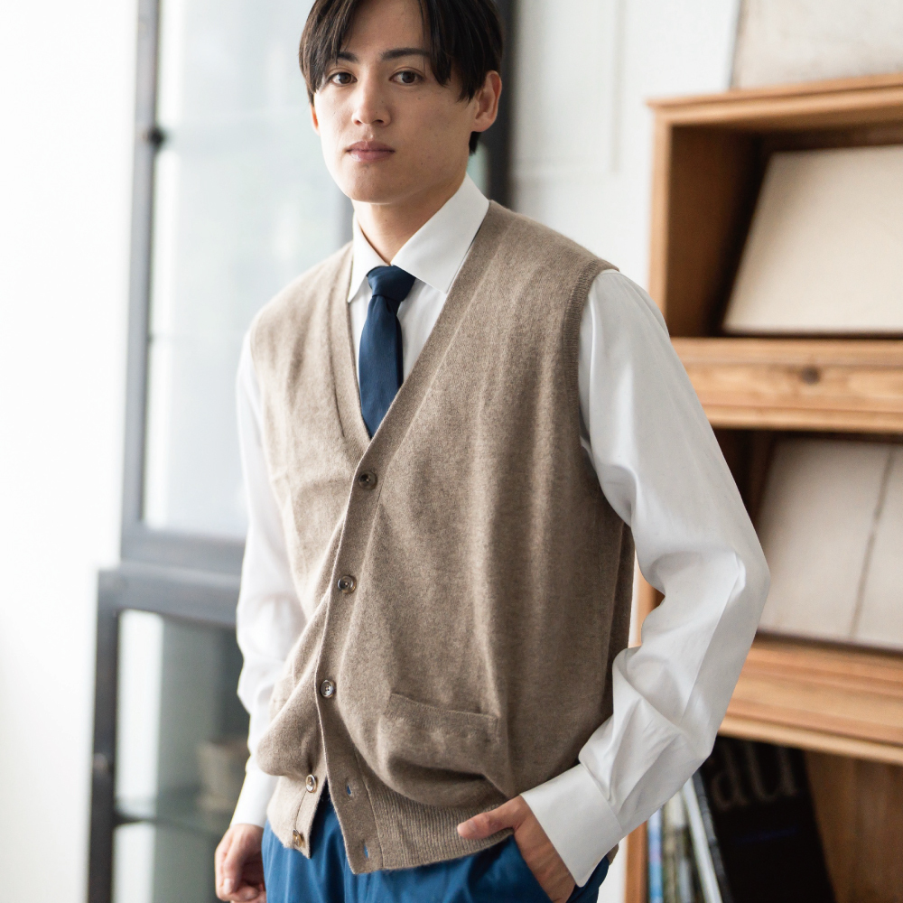 アルカディアルカ arcadiarca カシミヤ100% ベスト メンズ 前開き M