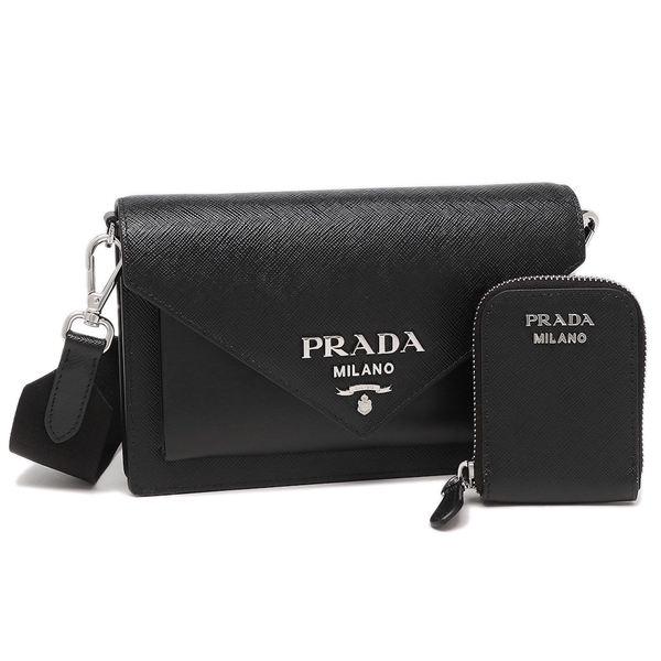 プラダ ショルダーバッグ サフィアーノ ブラック レディース PRADA