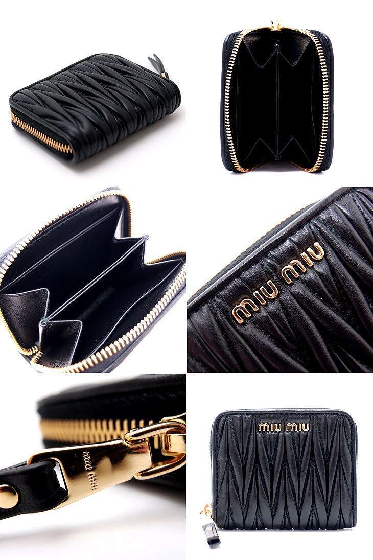 ミュウミュウ 財布 miumiu コインケース マトラッセ MATELASSE NERO