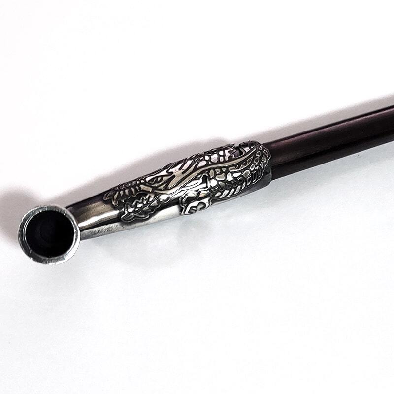 浅草煙管昇り龍七寸 喫煙具 きせる TSUGE 銀色鍍金仕上げ キセル