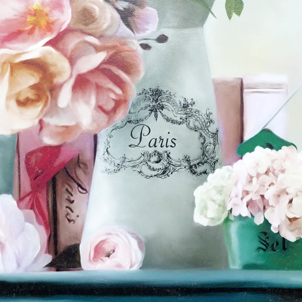 イタリア製 アートフレーム ヨーロッパ フレンチフラワー ホワイト 額