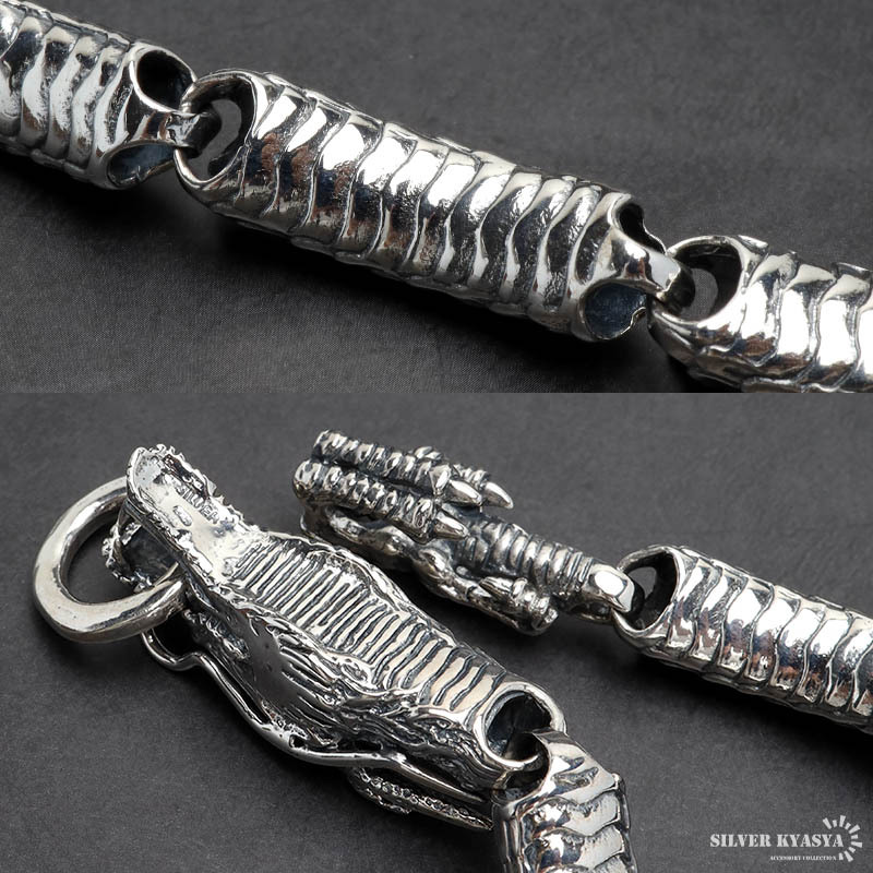 シルバー925 ド迫力 ドラゴンブレスレット 龍ブレスレット 竜 辰 重厚
