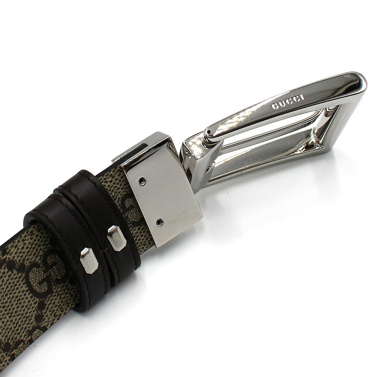 グッチ GUCCI ベルト リバーシブル 回転バックル スクエアバックル GG