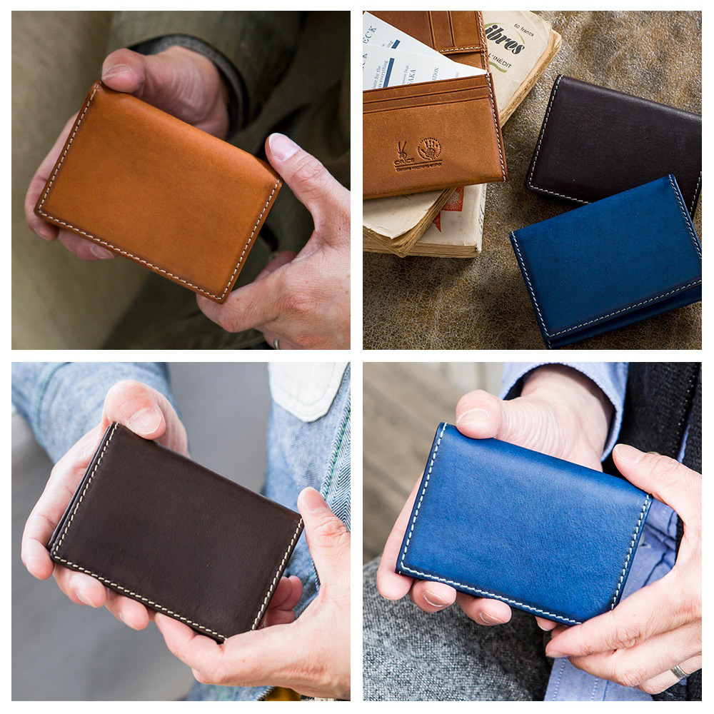 名入れ無料】 イタリア製レザー オリーチェレザー 名刺入れ カード