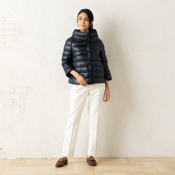 ヘルノ ダウンジャケット コート ケープ ネイビー レディース HERNO