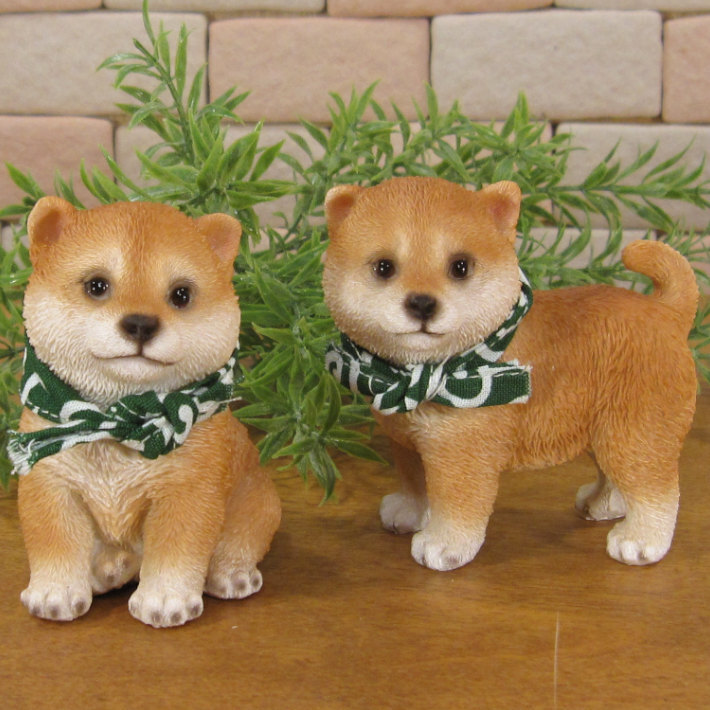 犬 置物 リアル ミニ豆柴 フレンズ 2種セット 柴犬 いぬ 動物オブジェ