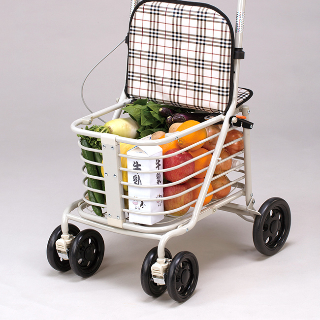 腰かけ付カート[シルバーカー おしゃれ 座れる 軽量 コンパクト