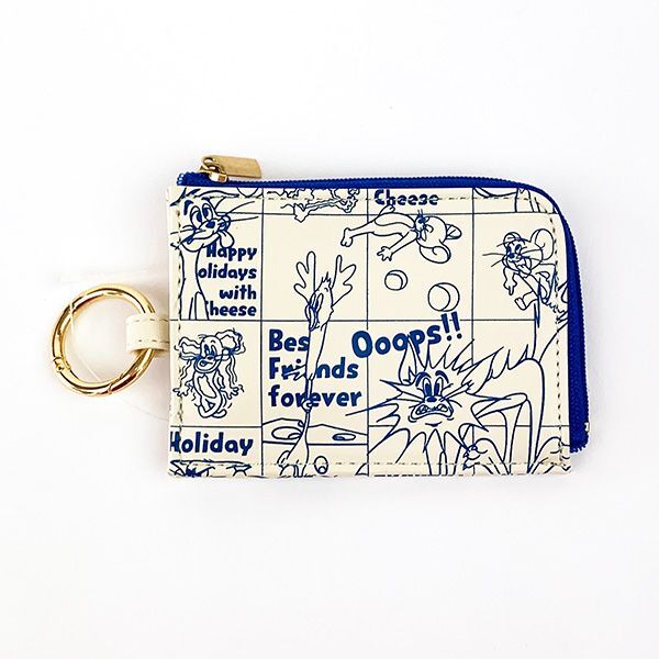 トムとジェリー Ooops! カードポーチ ブルー ポーチ パスケース コイン