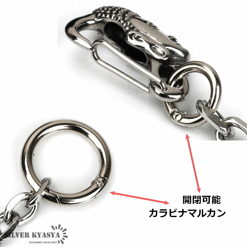 重厚 ステンレス キーホルダー クリップ キーチェーン 如来様 釈迦 仏