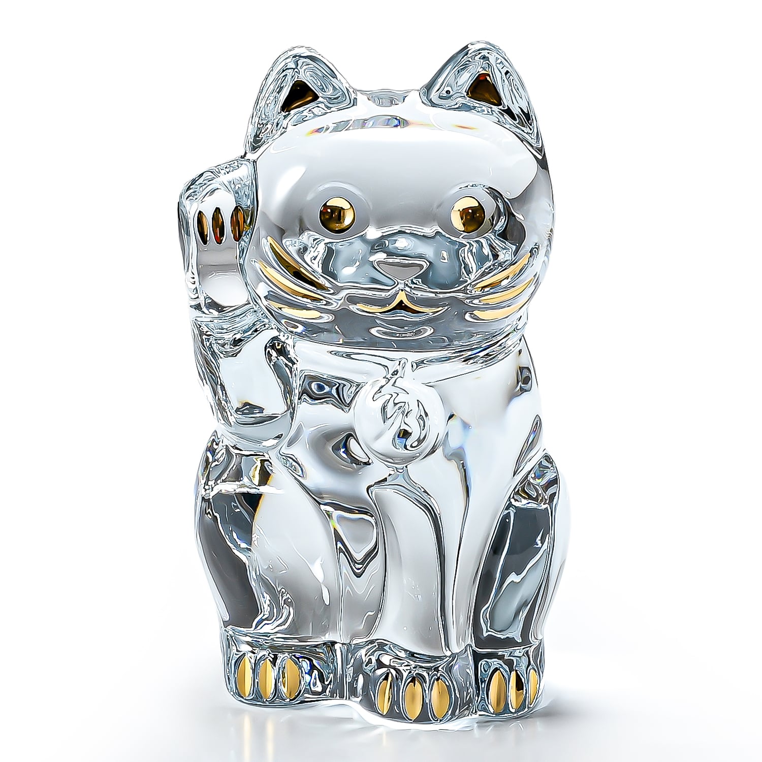 バカラ クリスタルフィギュア 招き猫 まねき猫 縁起物 高さ24cm