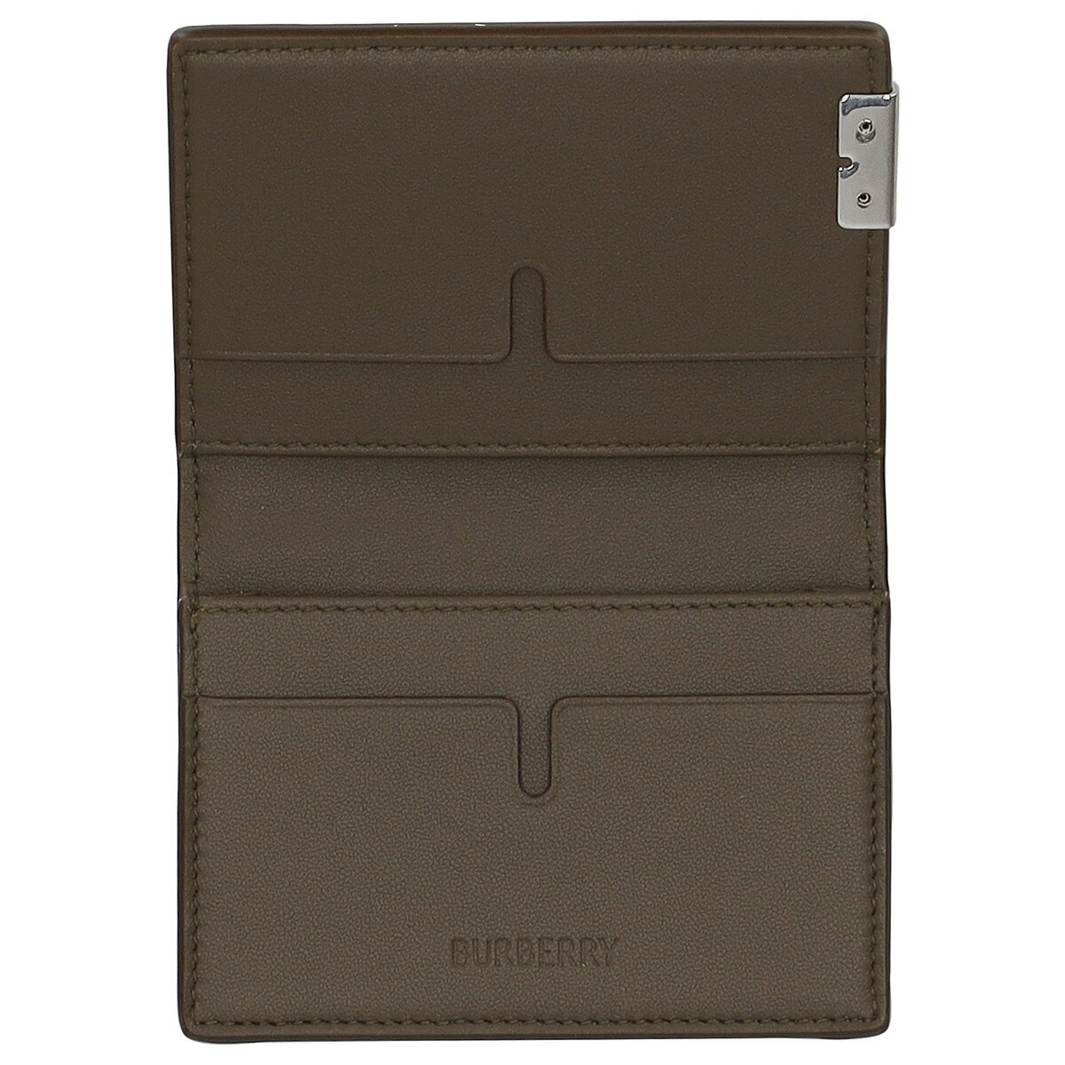 Burberry バーバリー ダークグレー 二つ折り名刺入れ メンズ レザー