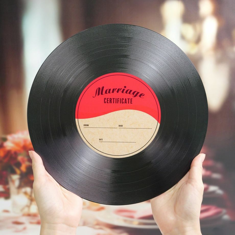 ゲスト参加型》アクリルレコード結婚証明書 / 結婚式 記念品 誓いの