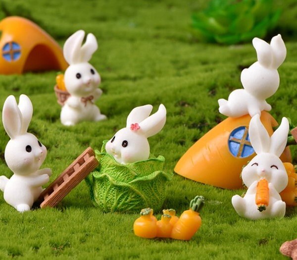 送料無料】うさぎの楽園 21点 にんじん うさぎ テラリウムフィギュア