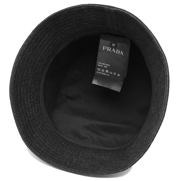 プラダ ハット 帽子 バケットハット トライアングルロゴ ブラック