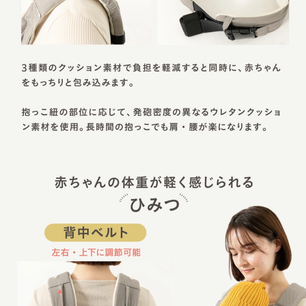 キューズベリー 抱っこ紐 NICO 日本製 メッシュ素材使用 首すわり後 約
