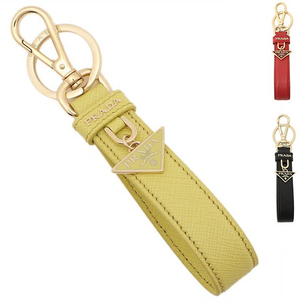 プラダ キーリング キーホルダー サフィアーノ トライアングルロゴ