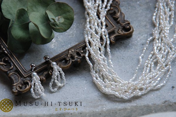 あこや真珠 砂ケシパール ネックレス 10連 - 【Blue Lace. Accessories