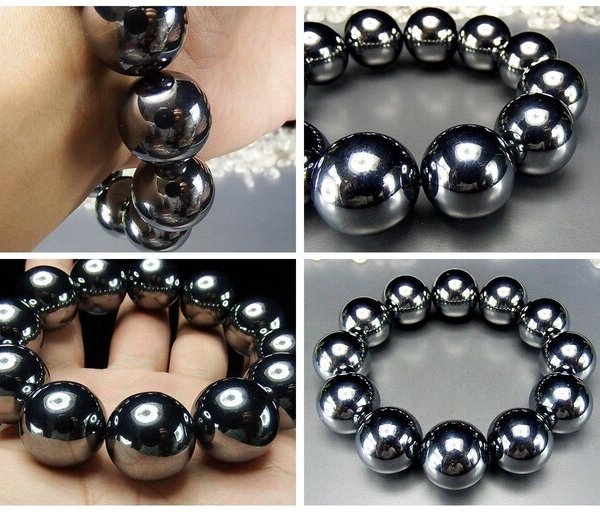 迫力満点高純度テラヘルツ鉱石20mmブレスレット超大玉数珠男性サイズ