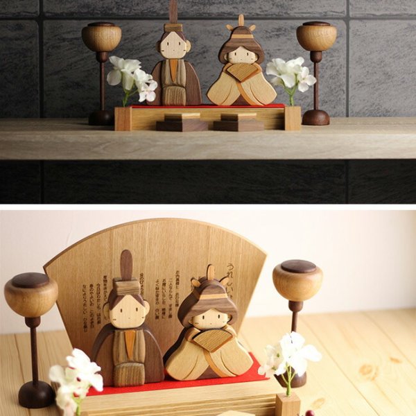 即納 ササキ工芸 木製ひな人形DXセット 桐箱入り 天然木 TOY-HINA-DX