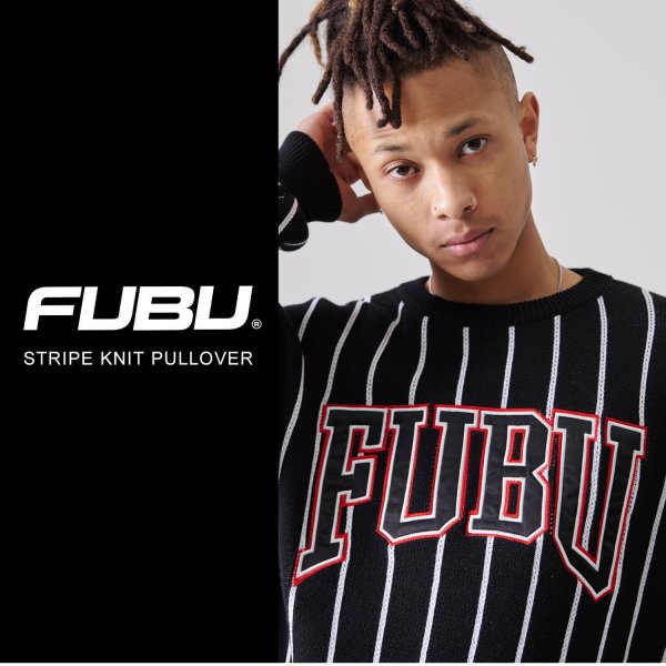 FUBU フブ セーター メンズ 長袖 春 秋 冬 ニット アクリル ストライプ