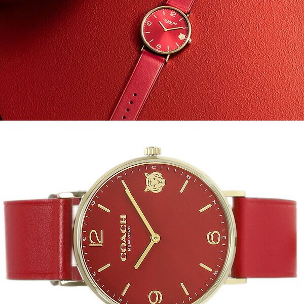COACH コーチ 腕時計 レディース Perry ペリー レッド 赤 レザー 人気