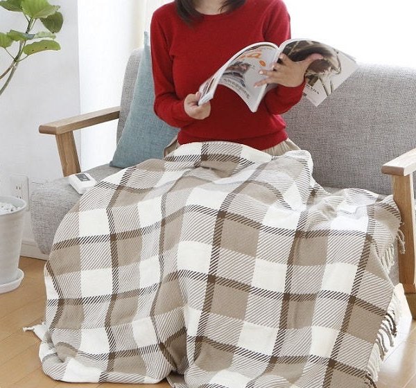 在庫処分セール 綿100% 電磁波カット 電気ひざかけ | おしゃれ 電気
