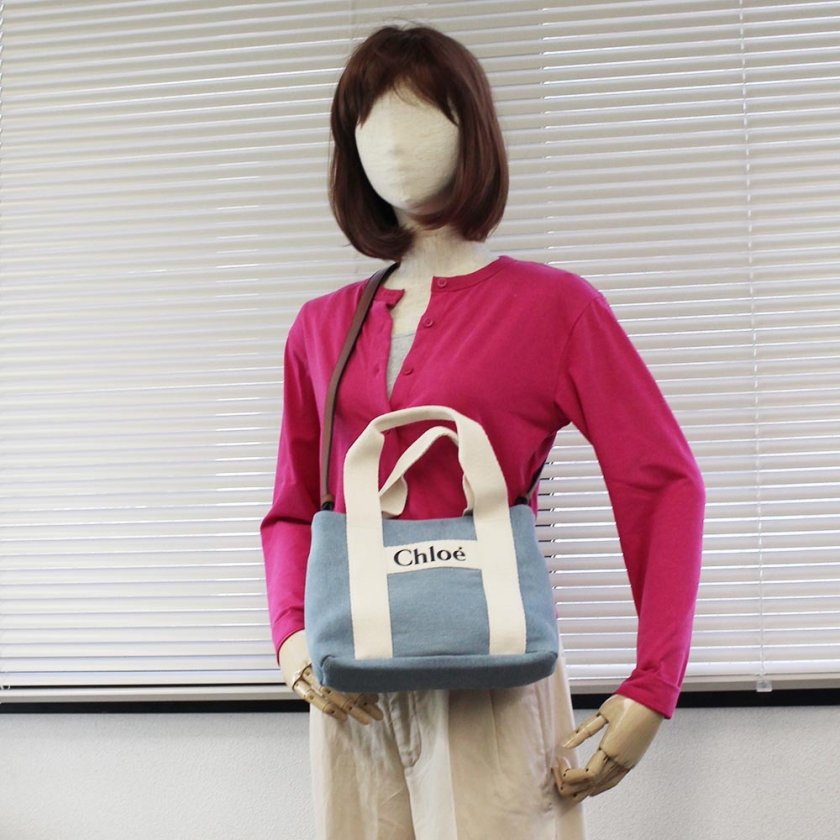 クロエ Chloe Kids ショルダーバッグ C20046 Z10 ロゴプリント デニム