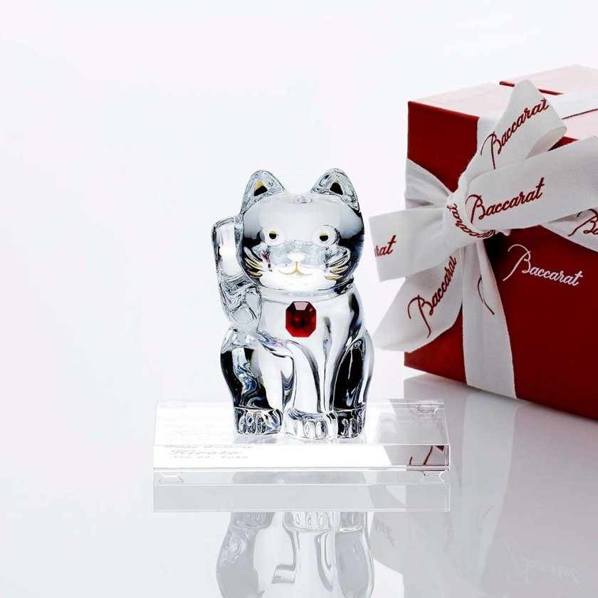Baccarat バカラ まねき猫 レッドオクトゴン・SWAROVSKI