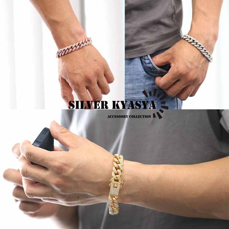 マイアミキューバン ブレスレット 喜平チェーンブレスレット メンズ