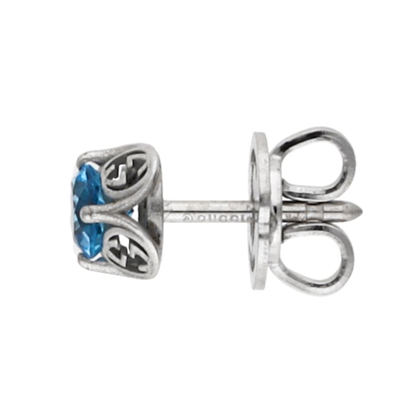 グッチ GUCCI インターロッキングG トパーズ ピアス 18Kホワイト