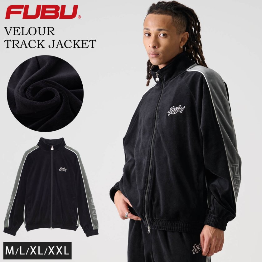 FUBU フブ ジャケット メンズ ベロア 長袖 ライトアウター トラック