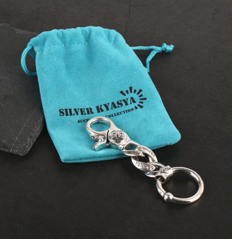 シルバー925 キーチェーン クリップ シルバーキーホルダー クロス