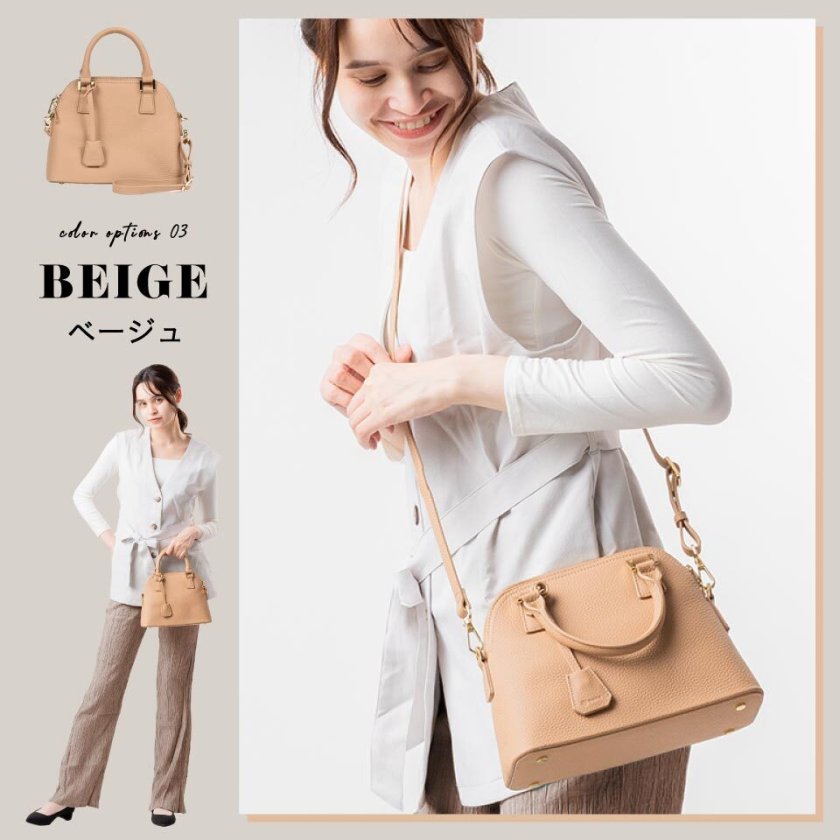 ダブルファスナー ブガッティ ショルダーバッグ 2way ハンドバッグ