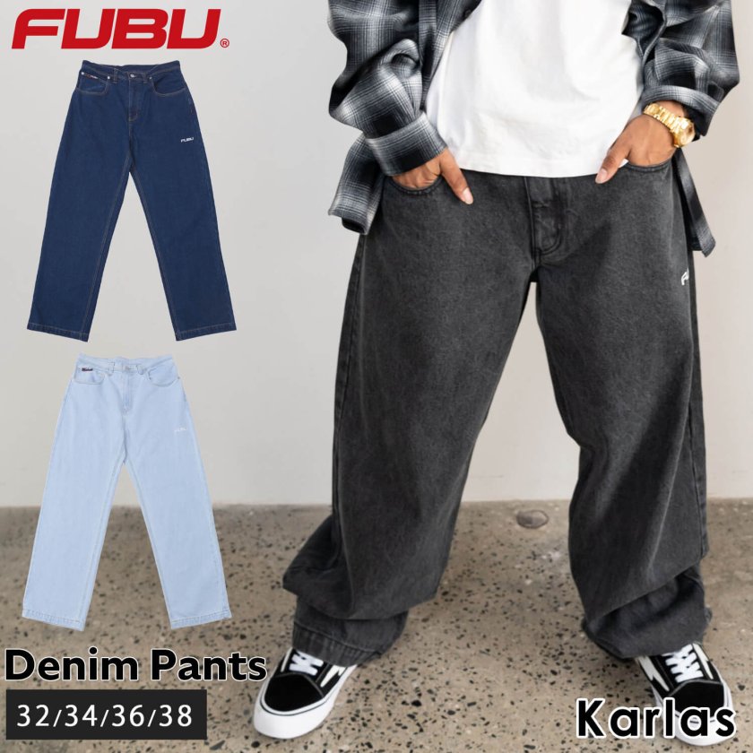 FUBU フブ デニムパンツ メンズ レディース ロングパンツ ワイドパンツ