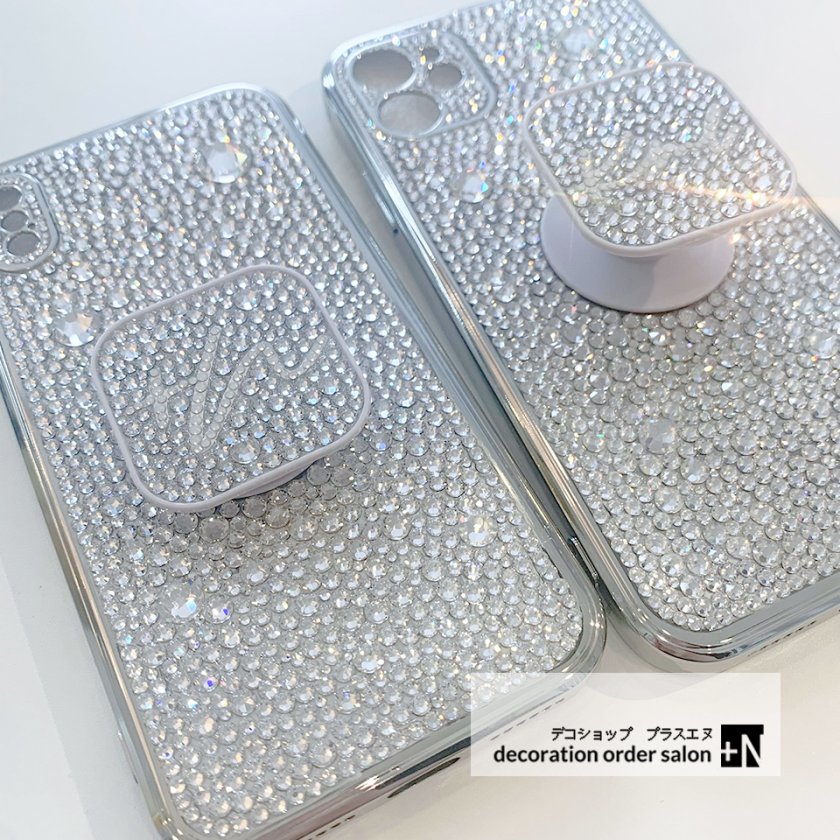 iPhone17対応!!全面デコ 便利なスマホグリップ付き iPhone Xperia