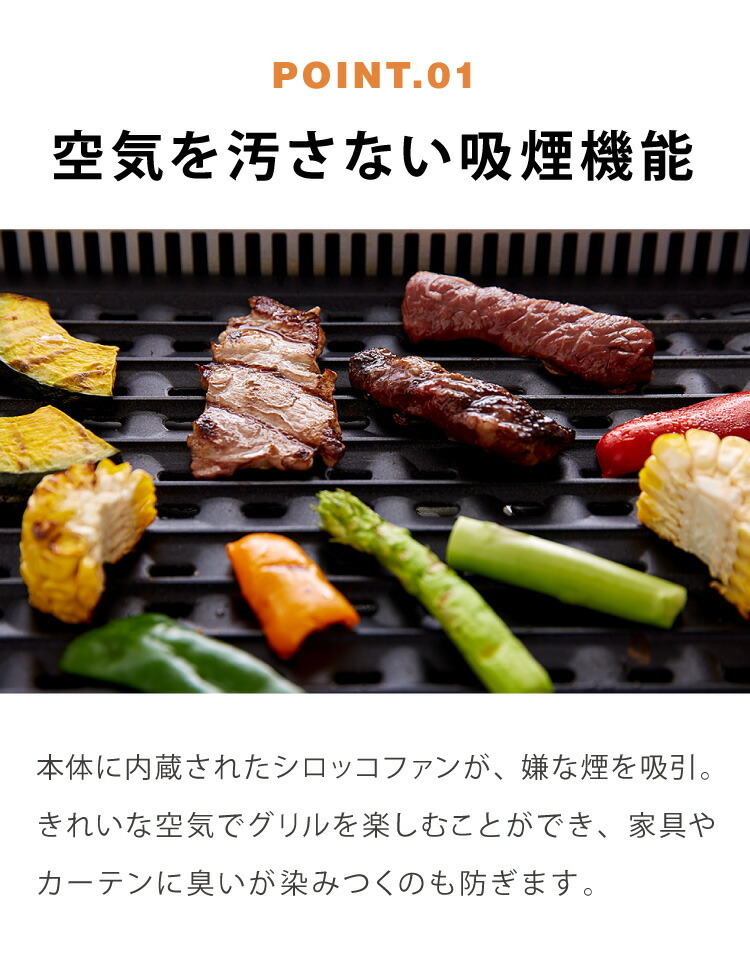 simplus シンプラス 吸煙グリル SP-GL02 ホットプレート 1350W 煙が出