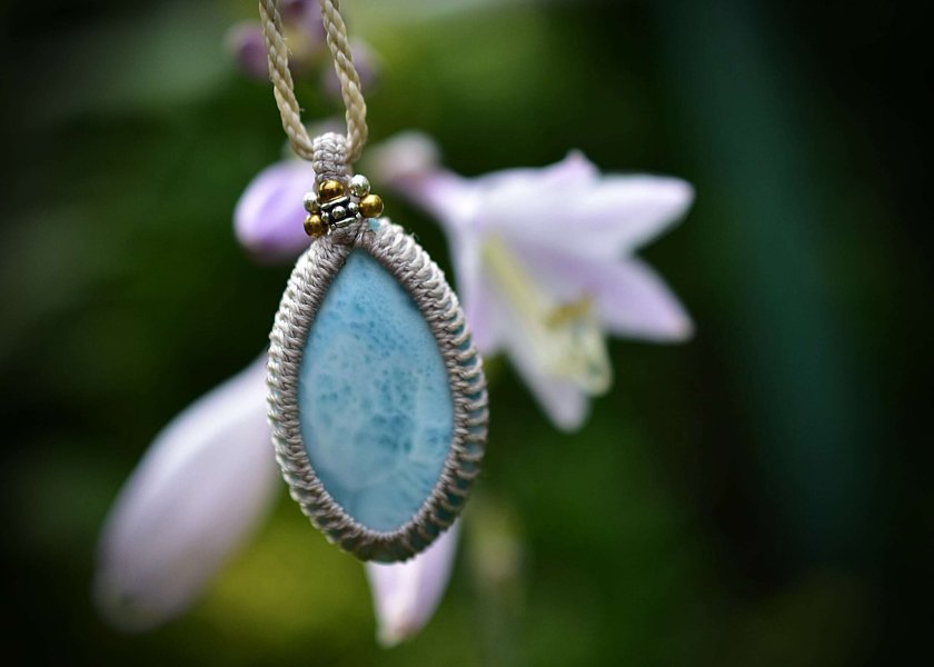 高品質 ラリマー ペンダント ネックレス 2-24 高品質 ラリマー