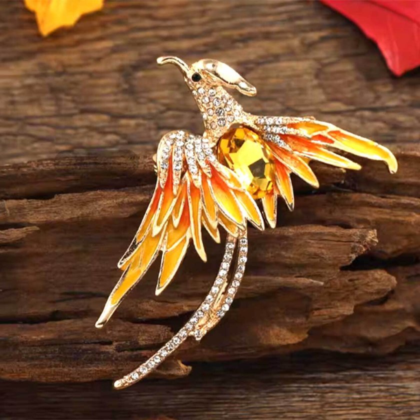 鳳凰 ブローチ 開運 風水 幸運 鳥 金運アップ コート ピン