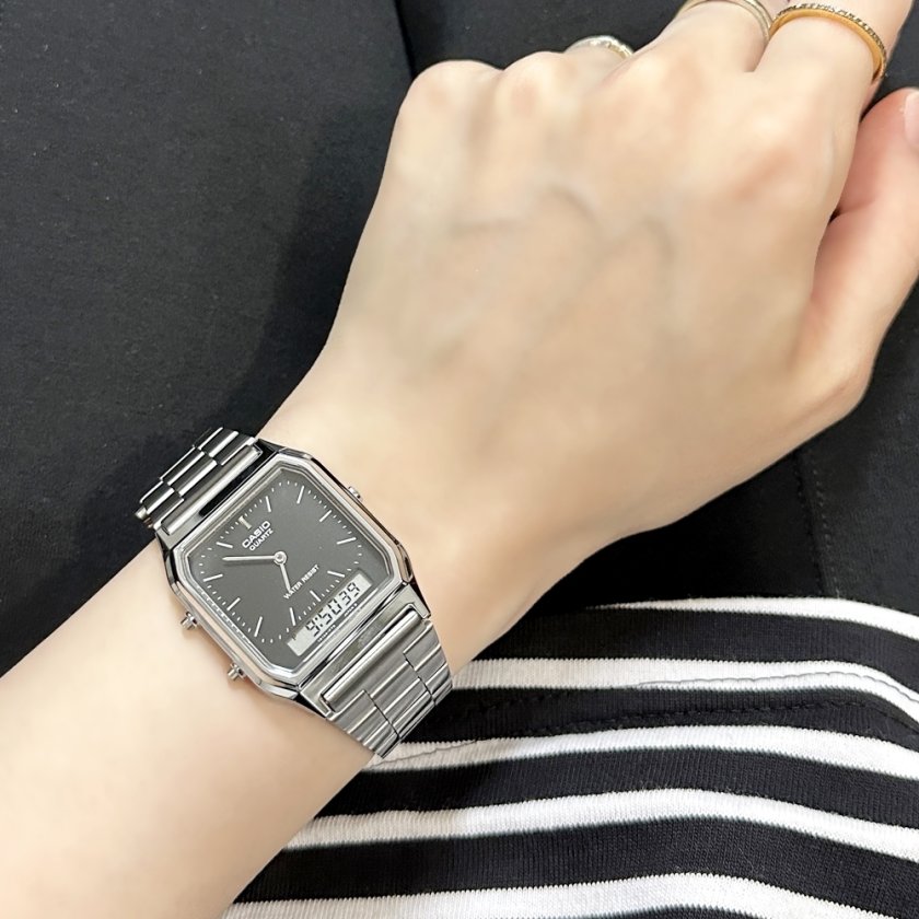 日本未発売 アナログデジタル 腕時計 手表 カシオ スタンダード 角型