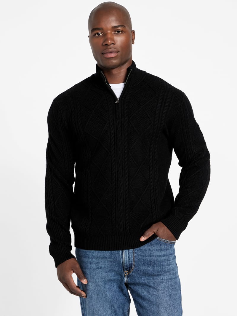 GUESS® Eco Noel Zip Cable-Knit Sweater
