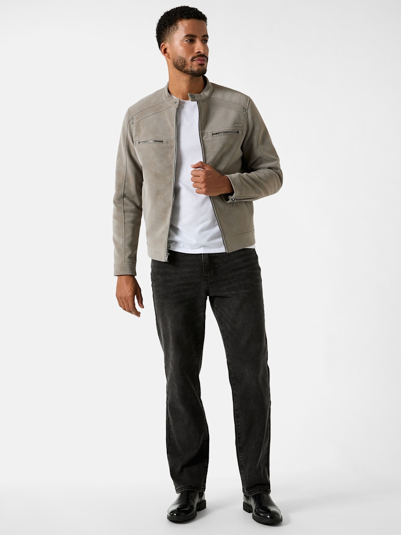 Mckenzie Faux-Suede Moto Jacket | GUESS Factory