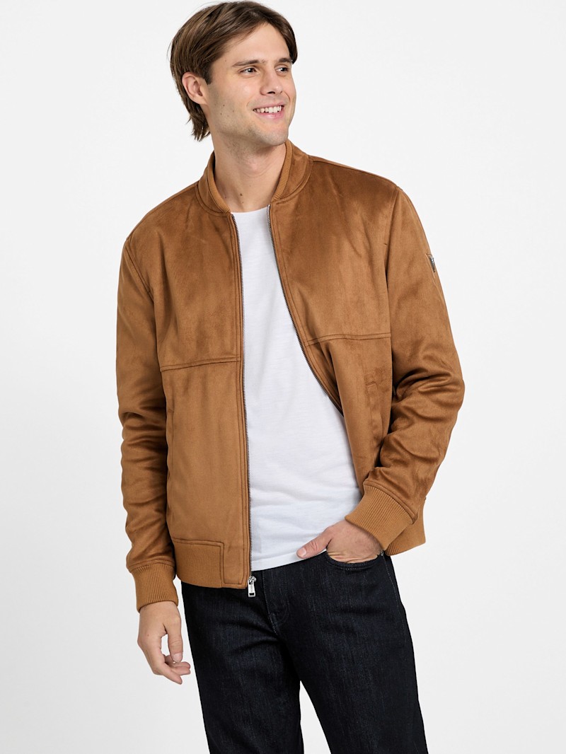 Clint Faux-Suede Flight Jacket | GUESS Factory