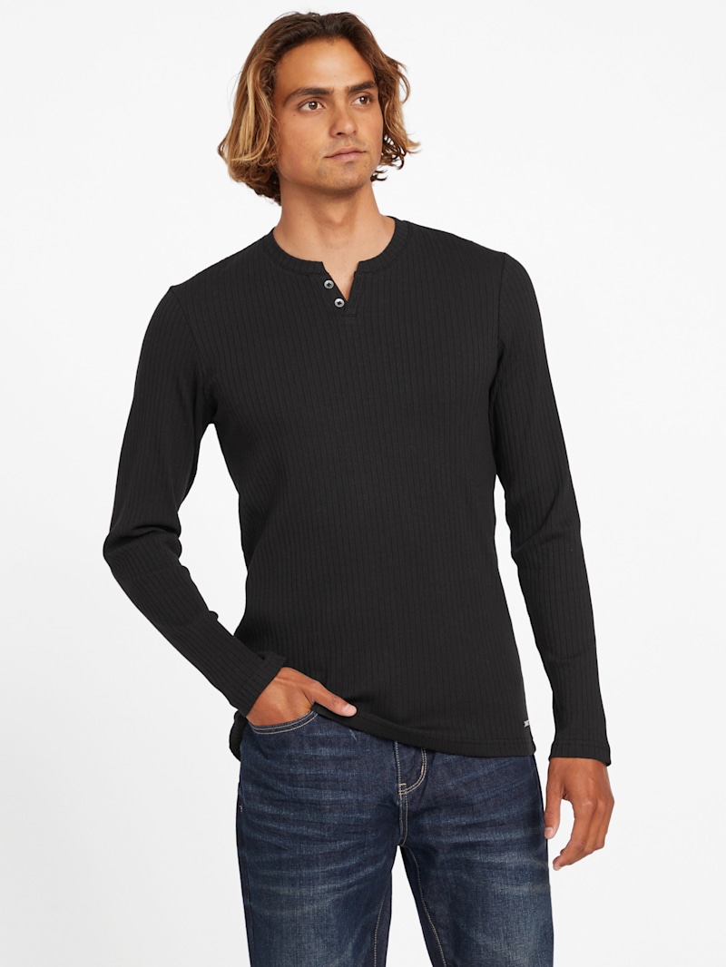 Todd Long-Sleeve Henley | GUESS Factory