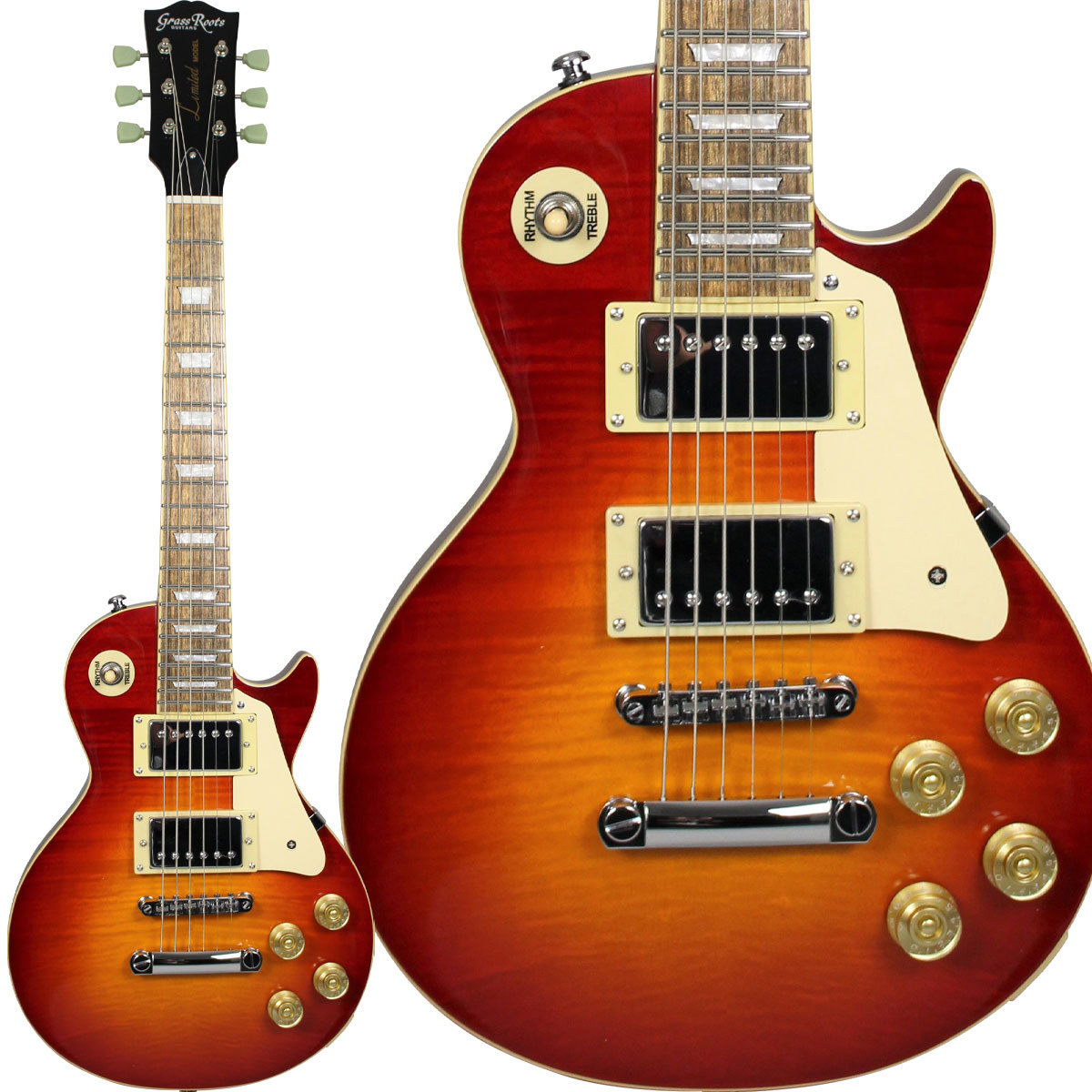 Mad Axe レスポールタイプ エレキギター ケース付 チェリーサン